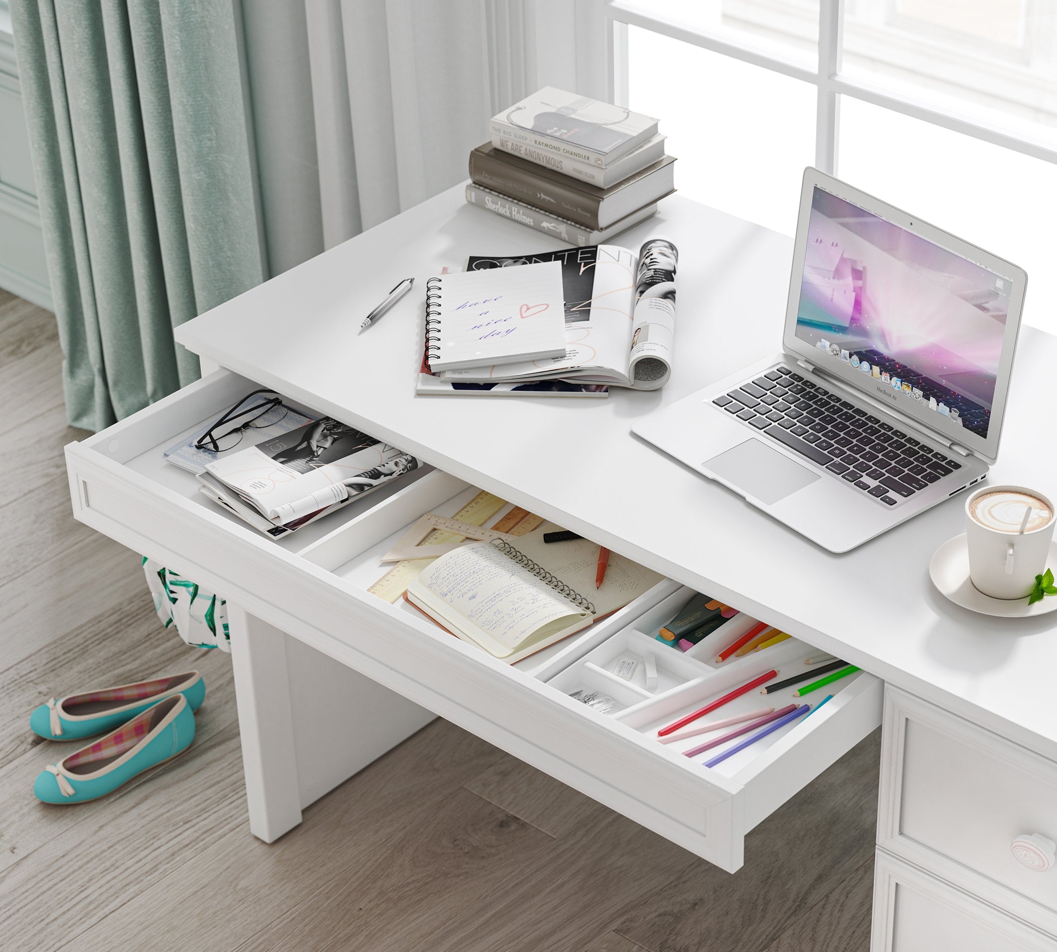 Rustic meisjes bureau meisjeskamer