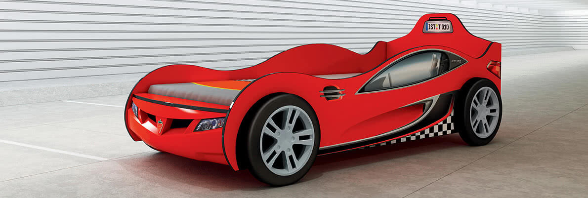 Coupe autobed rood (90x190 cm)
