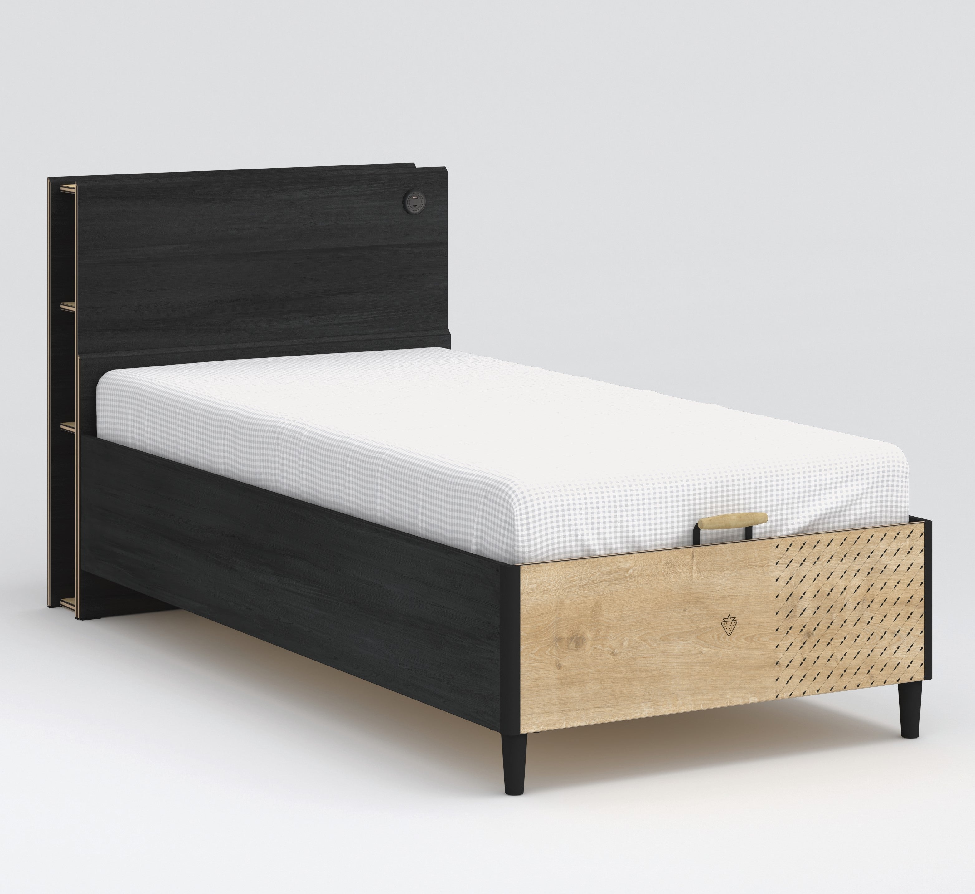 Black bed opbergbed (100x200 cm)