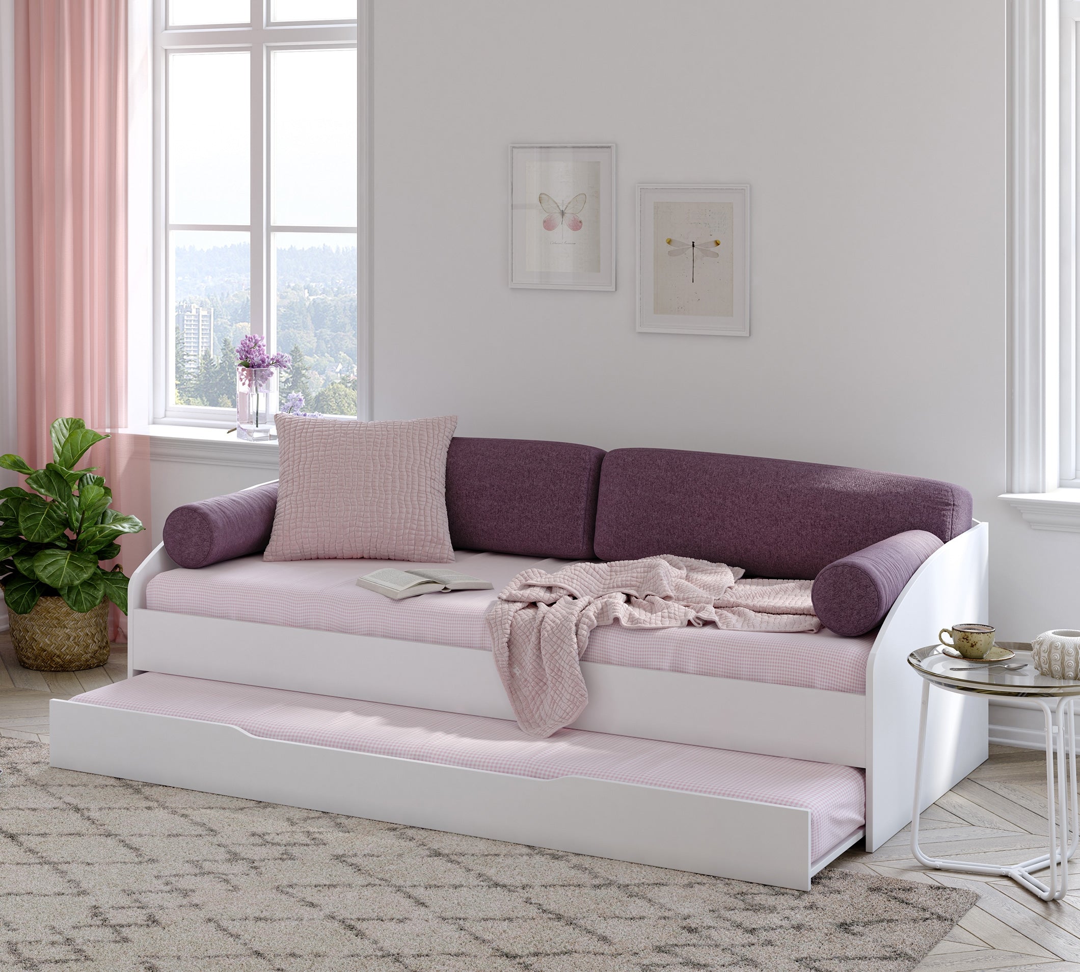 Canapé-lit blanc (90x200 cm)