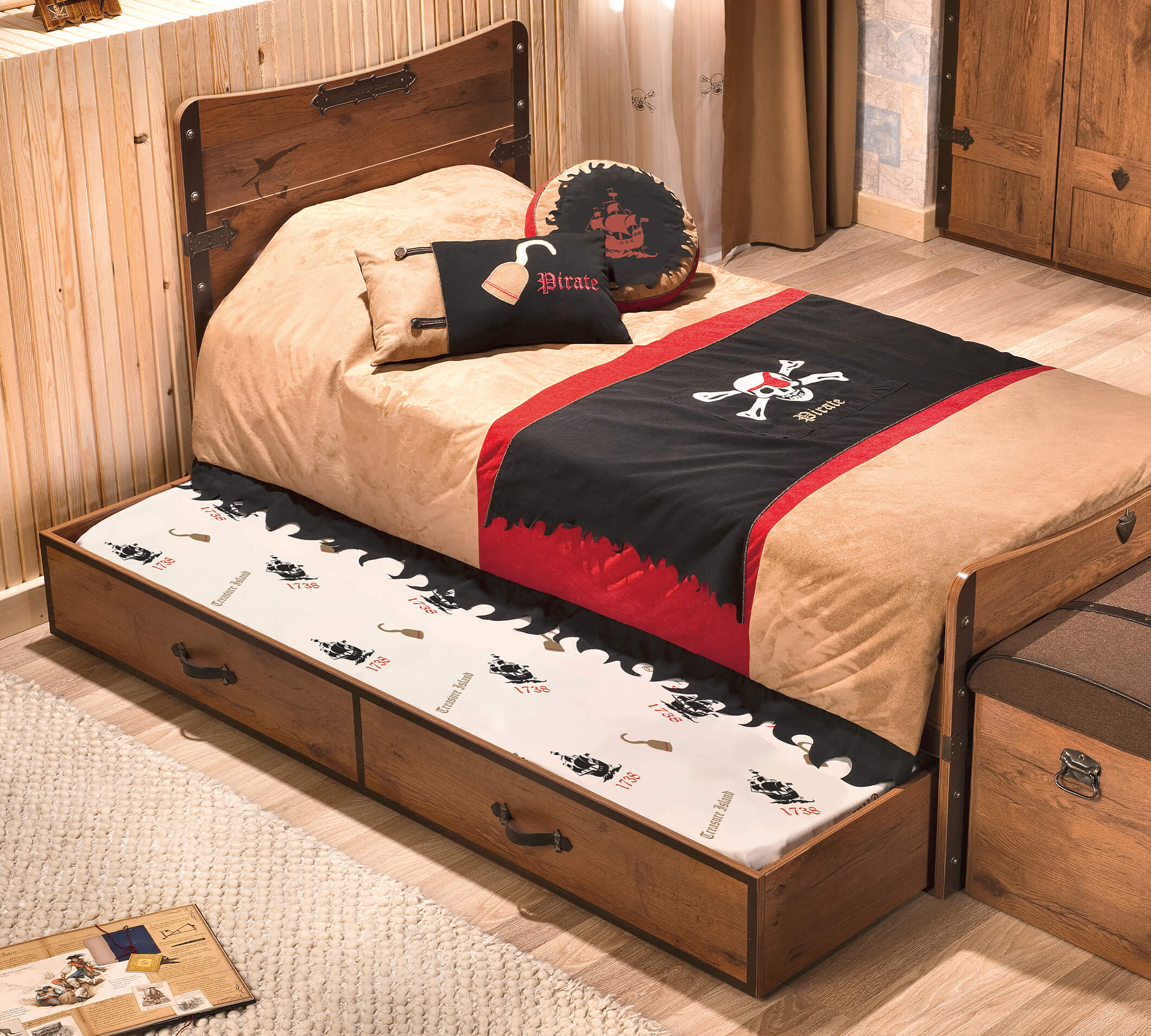 Tiroir lit pirate pour lit pirate (90x190 cm)