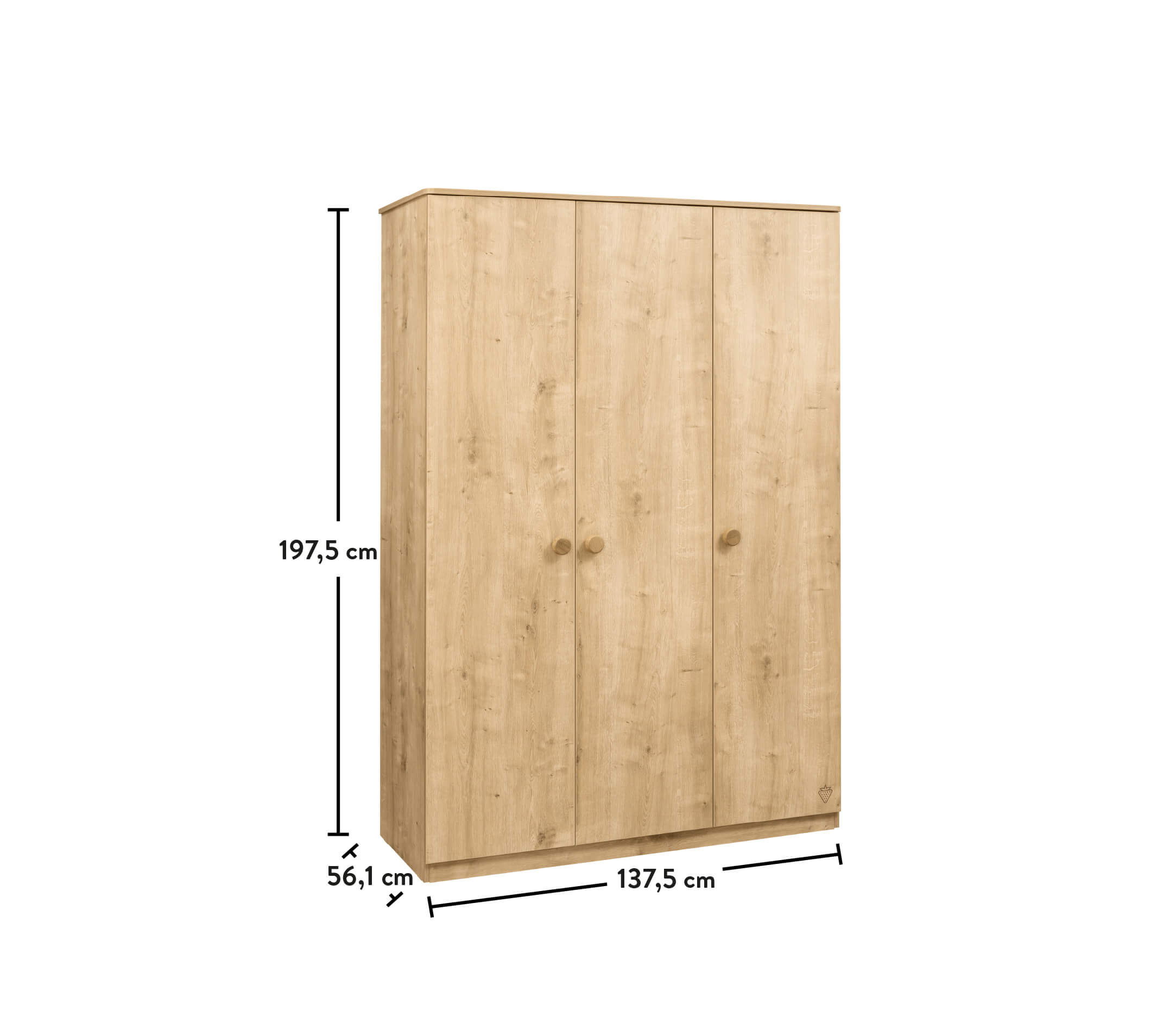 Armoire 3 portes moka