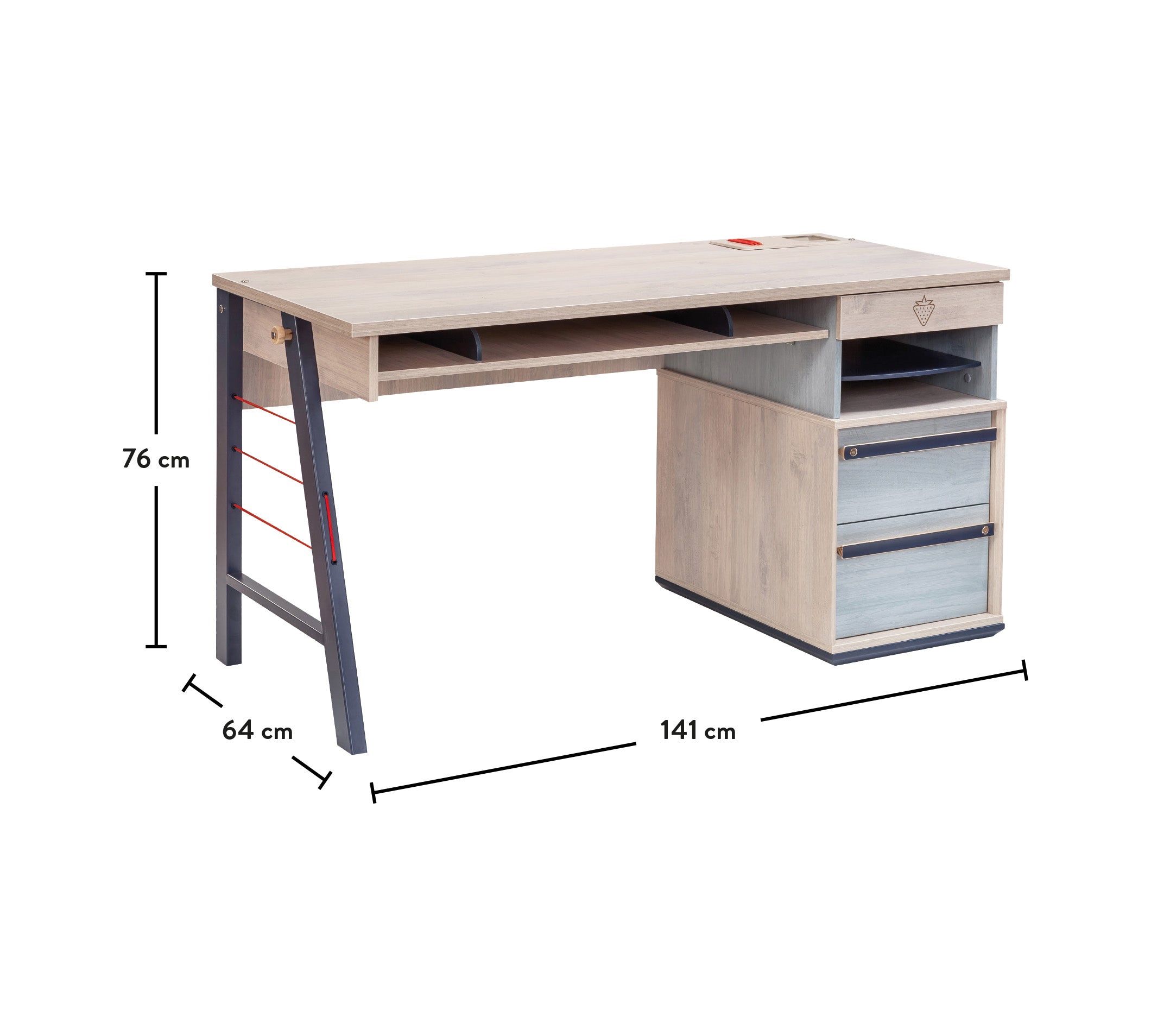 Trio lade bureau compleet met USB-poort en krijtbord