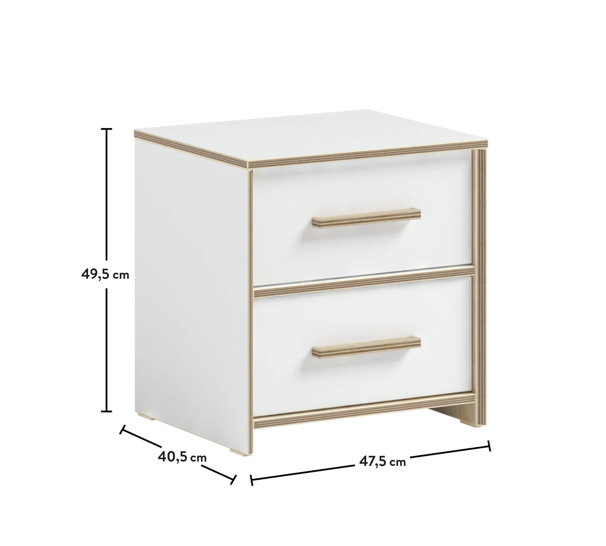 Table de chevet Modera aspect bois blanc