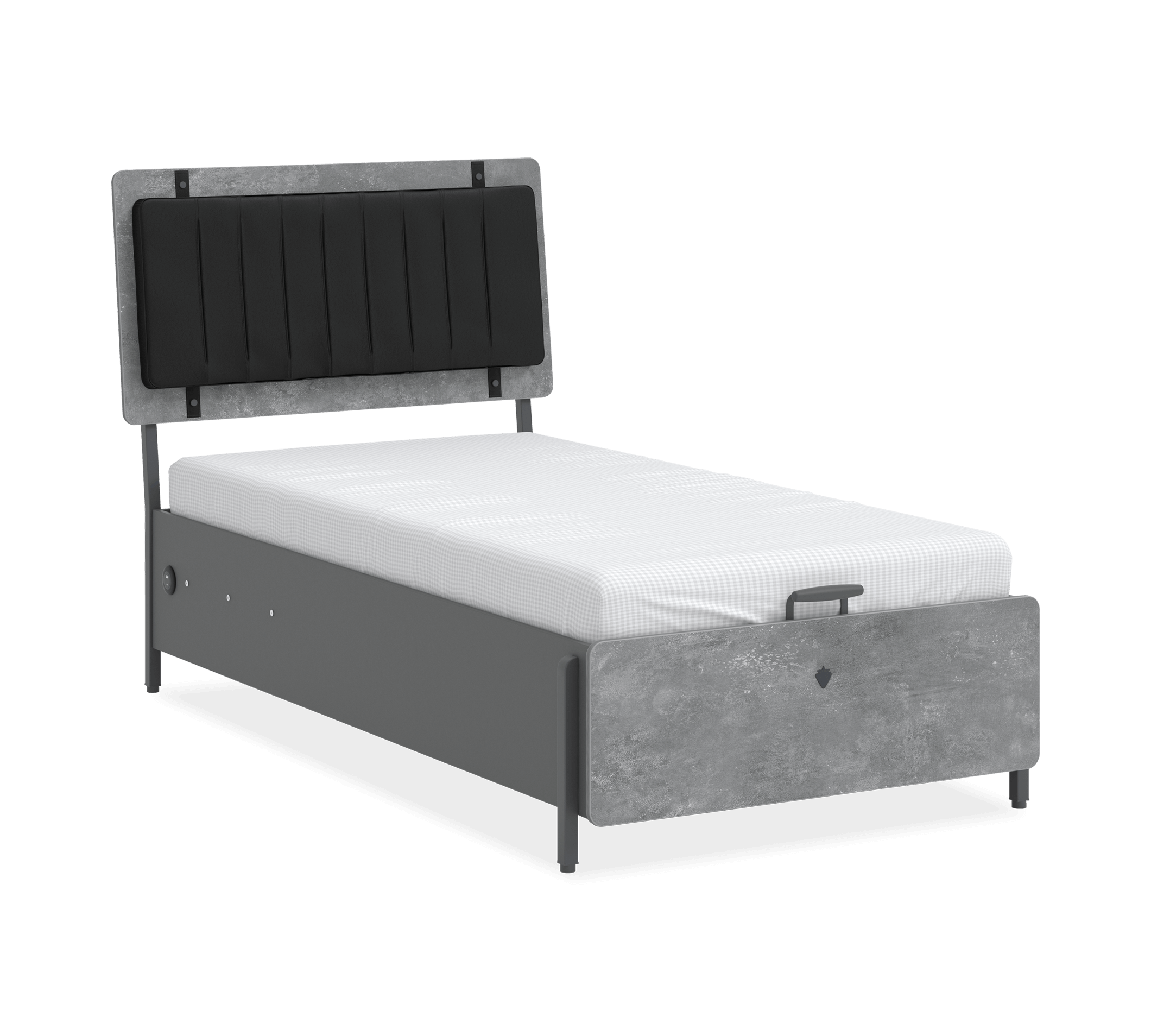 Space Gray opbergbed (100x200cm)