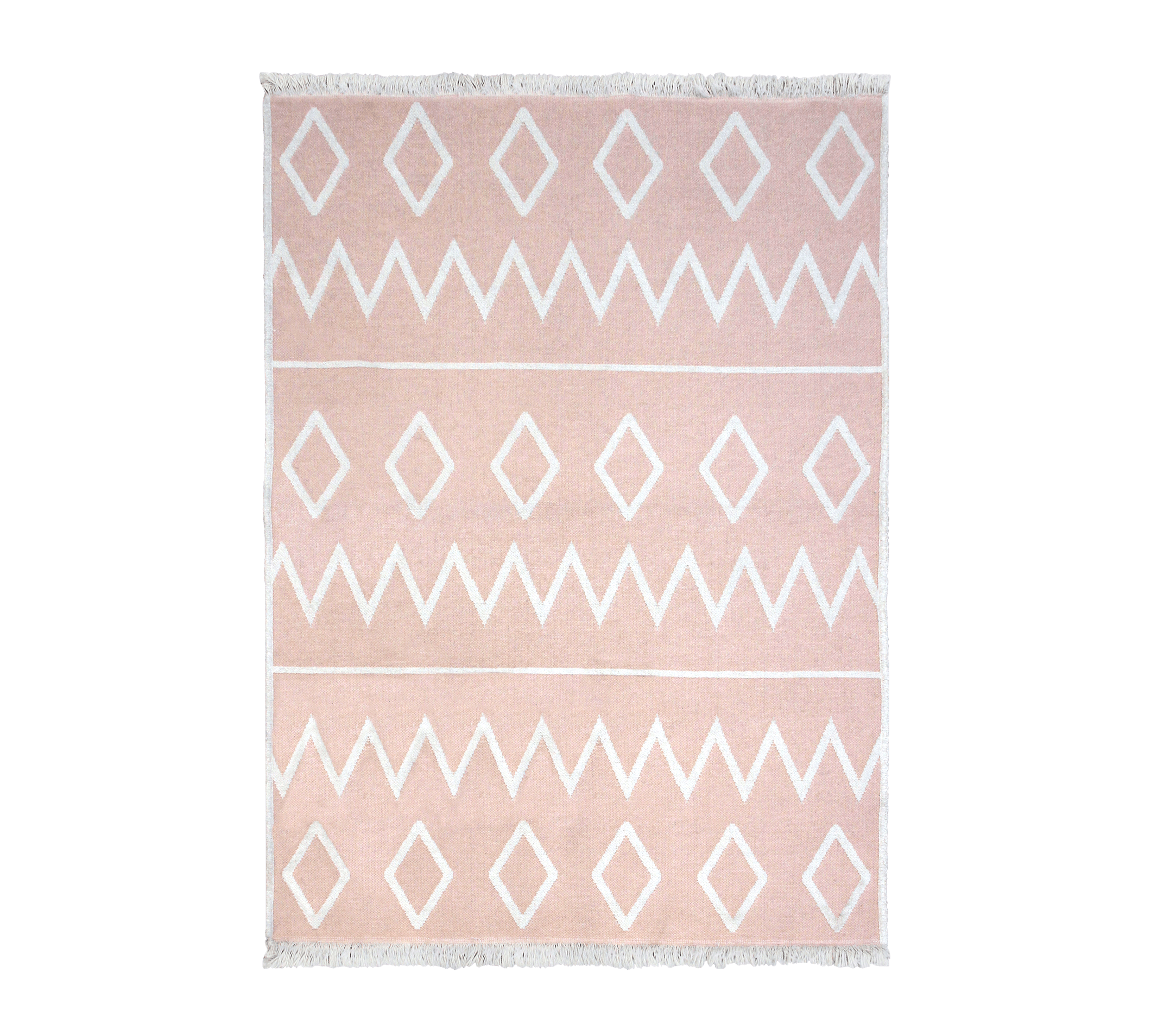 Match wit roze tapijt vloerkleed meisjeskamer (120x180 cm)