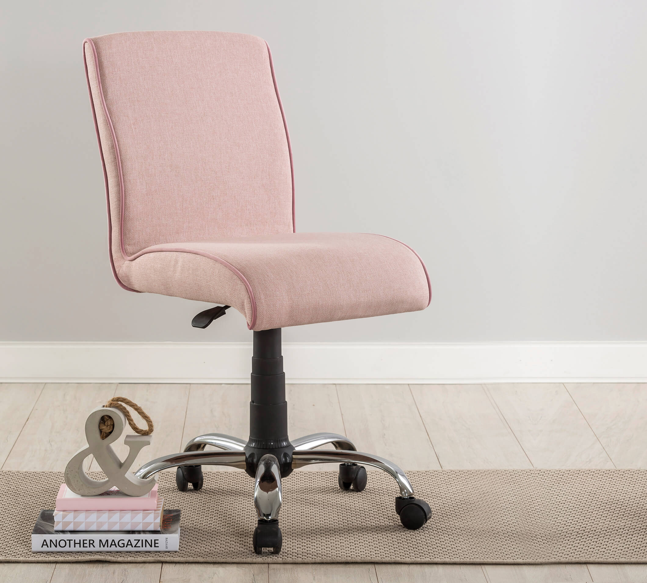 Chaise de bureau souple rose | réglable en hauteur