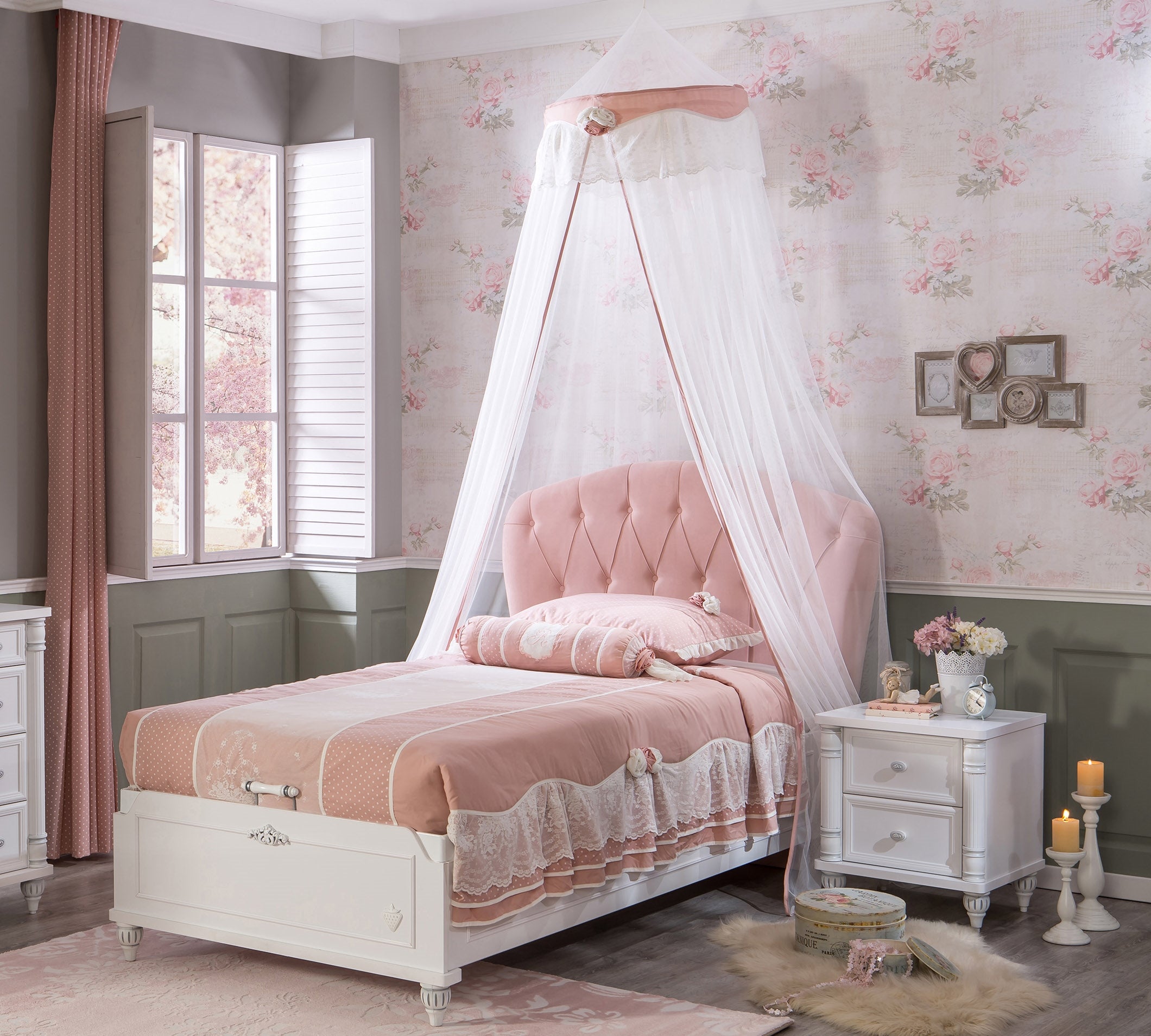 Dream roze besprei + kussenset meisjesbed (90-100 cm)